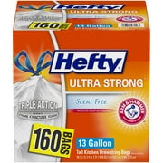 Hefty® Ultra Strong™ Scent Free 13 Gallon Tall Kitchen Drawstring Bags 160 ct Box