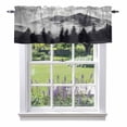 thumbnail image 2 of Snow Mountain Window Valance for Kitchen, Nature Scenery Black Forest Minimalist Rod Pocket Short Curtain for Small Windows, Light Filtering Decorative Valance, 54 x 18 Inch, 1 Panel, 2 of 9