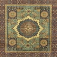 thumbnail image 1 of Ahgly Company Indoor Square Abstract Copper Green Abstract Area Rugs, 7' Square, 1 of 6