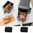 thumbnail image 3 of BAETEUY Silicone Air Fryer Liners for Ninja SL401 2-Basket Air Fryer Reusable Pot Accessories Non-Stick Heat-Resistant Baking Pan, 3 of 8