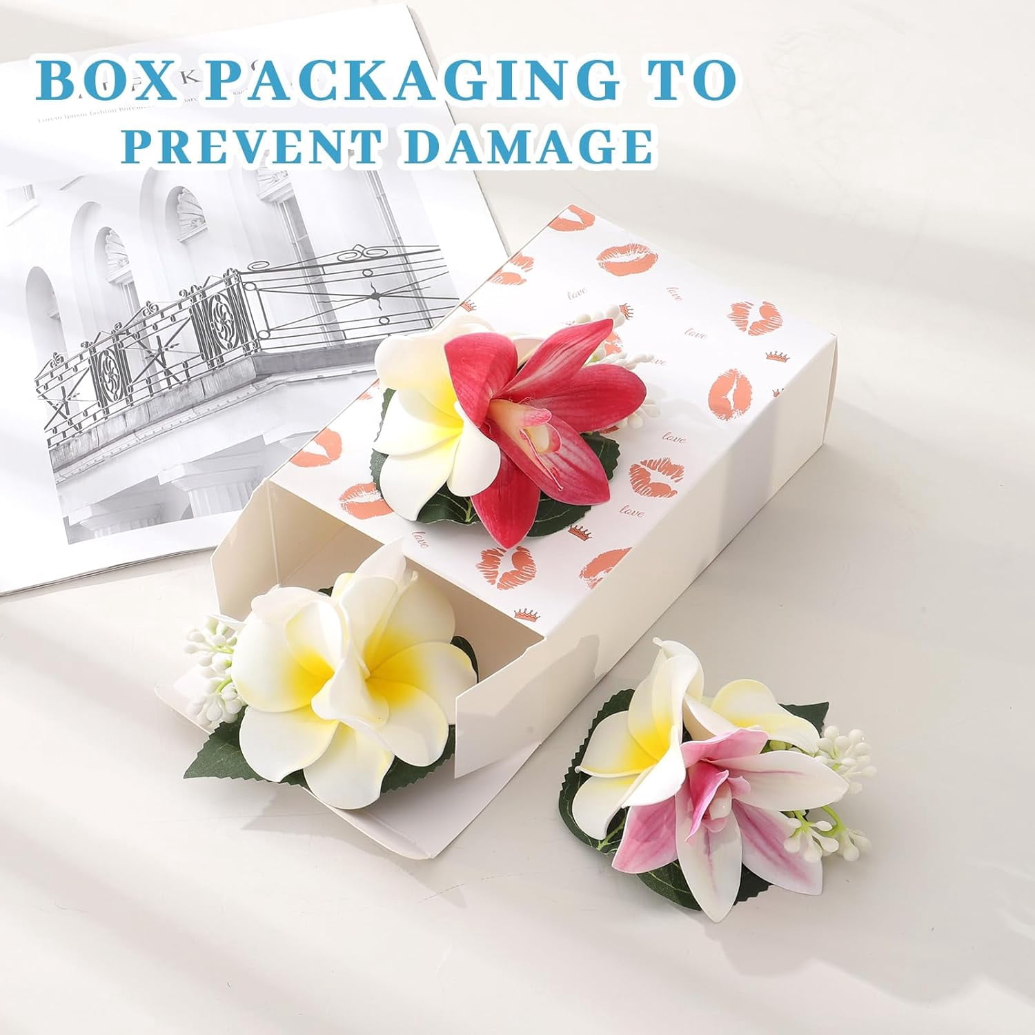 3 Pieces Hawaiian Flower Hair Clips - Artificial Tropical Flower Hair Pins Large Hair Flowers For Women Hawaiian Hair Accessories Wedding Hair Piece