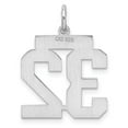 thumbnail image 4 of Sterling Silver Rhodium-plated Medium Polished Number 32 Charm, 4 of 4