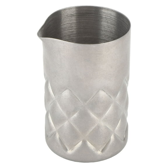 Cocktail Mixing Glass With Diamond Pattern Design, Stainless Steel Double Walled For Temperature Control, Easy To Clean And Unbreakable, Enhances Your Mixology Skills