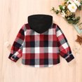 thumbnail image 3 of Younger Tree Kid Toddler Boy Flannel Shirt Baby Long Sleeve Hooded Plaid Button Shirt for 5-6 Years Old, 3 of 7