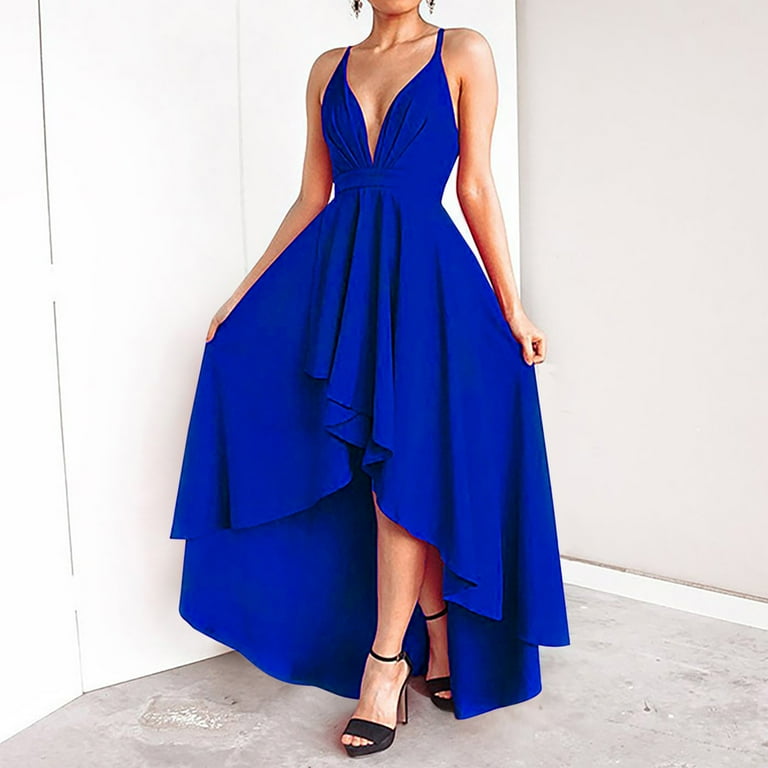 Sweet Floral Backless V Neck Irregular Dress Dresses Sweet Floral Backless V Neck Irregular Dress Dresses