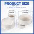 thumbnail image 2 of 3pcs Duct Reducer (3" to 2") - Round Duct Adapter Fitting Pipe Increaser Reducer Pipe Connector, Fits DWV (Drain, Waste and Vent) Air Ventilation Ducting, White, 2 of 6