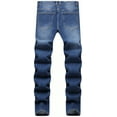 thumbnail image 2 of HAOMEILI Men's Skinny Jeans Casual Slim-fit Straight Printed Denim Pants, 2 of 4