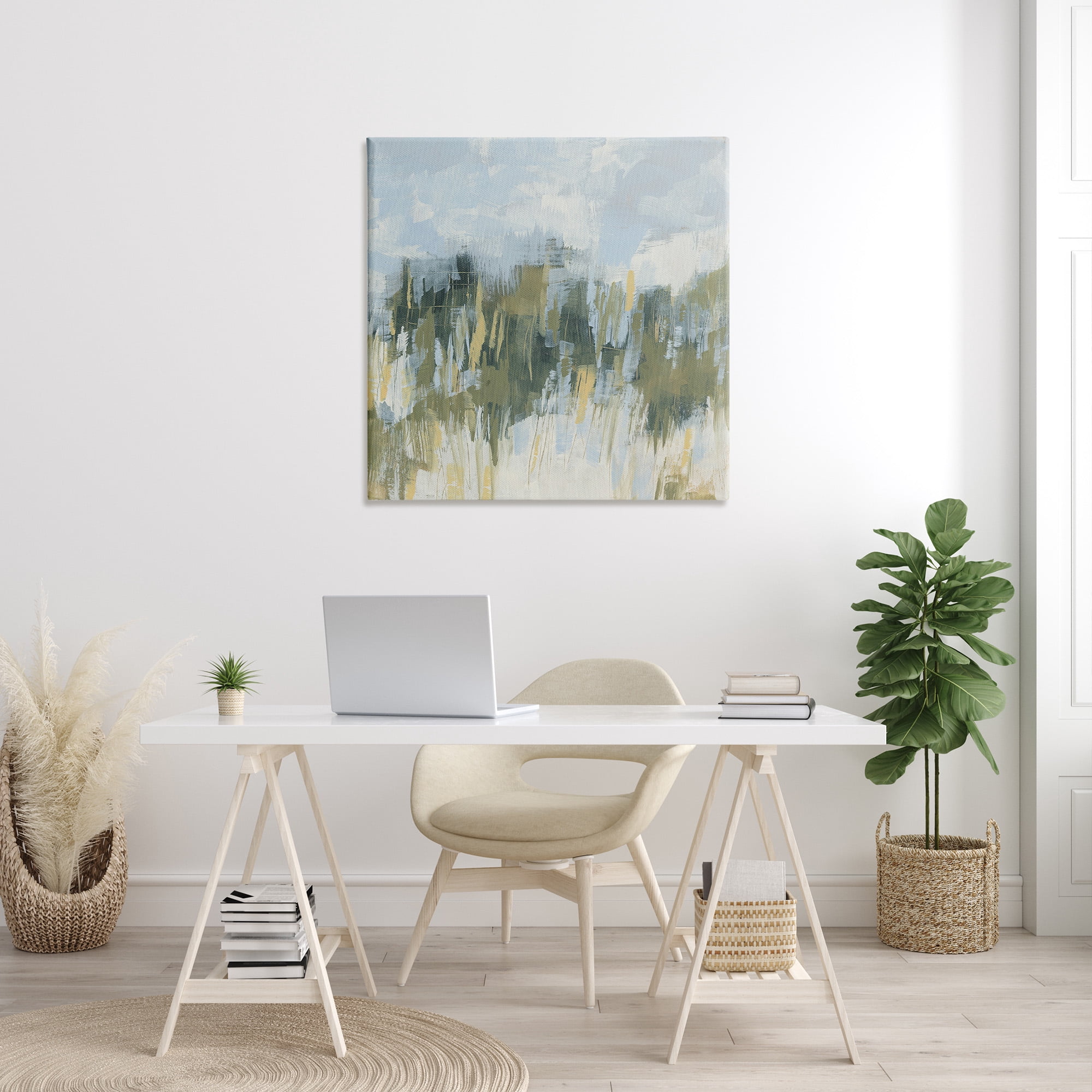 Stupell Industries Abstract Grassy Landscape Abstract Painting Gallery Wrapped Canvas Art Print Wall Art, 36 x 36