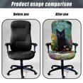 thumbnail image 4 of POLERO Brushed Elastic Fabric All-in-One Desk Computer Chair Slipcover for Gaming Home, Anti Aging Breathable High Back Chair Slipcover, Black Cat Cherry Blossoms, 4 of 7