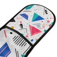 thumbnail image 4 of Yayeee Double Oven Mitt Kitchen Heat Resistant Baking 35" x7" Quilted Glove, Green Retro Triangles, 4 of 6