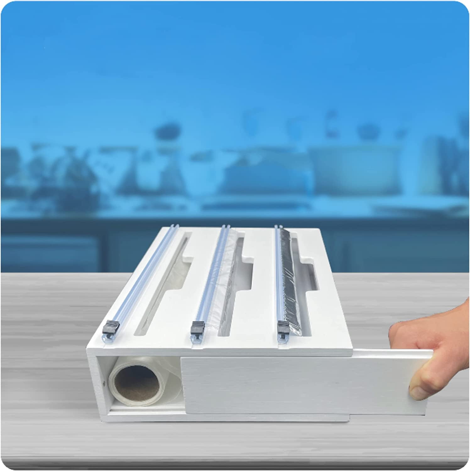 Plastic Wrap Dispenser With Cutter, Saran Wrap Dispenser, Cling Wrap
