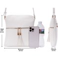 thumbnail image 4 of Monedero tipo bandolera Solene, ligero, mediano, para mujer, color blanco, 4 of 9