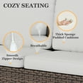 thumbnail image 5 of EAGLE PEAK Ocean Vista Patio Variated Brown All-weather PE Wicker 3-Seat Sofa with Extended Armrest, Beige Cushions,, 5 of 9