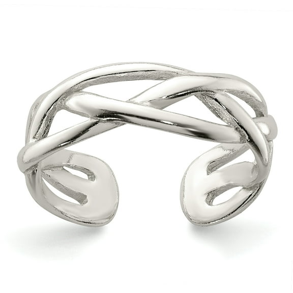Primal Silver Sterling Silver Woven Toe Ring