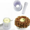 thumbnail image 3 of Onion Blossom Maker, Blooming Onion Cutter Set with Core Cutter & Knife Guide, Reusable Onion Slicer Cutter, for Potato Tomato Apple Orange Fruit Vegetable Cutter Tool, 3 of 7