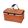 thumbnail image 3 of Cesta de picnic de aislamiento Cesta de comestibles Bolsa de comestibles portátiles portátiles plegables para bocadillos de mochilas de pesca de viaje Naranja, 3 of 8