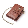 thumbnail image 1 of Cartera de hombre con cadena retro con doble cremallera Monedero Monedero multitarjetas, 1 of 4