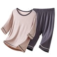 thumbnail image 4 of Ensemble Blouse et Pantalon en Coton Polyester à Manches Courtes et Col Rond pour Garçons et Filles, Tissu Doux et Respirant, Tenue Décontractée pour la Maison, Taille 2-16 Ans, 4 of 9