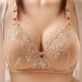 thumbnail image 3 of Bigersell Wirefree Bra Deals Everyday Bra Bralette Bra Style R3380 V-Neck Pullover Bras Hook and Eye Bra Closure Women's Plus Size Open Back Sports Bra Beige XL, 3 of 5