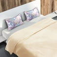 thumbnail image 5 of Yayeee Pillowcase King Size Set of 2 Satin Wrinkle Resistant Envelope Pillow Case, Purple Marble Pattern, 5 of 8