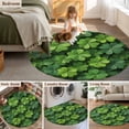 thumbnail image 5 of Round Area Rug 5 Ft, St. Patrick's Day Washable Non-Slip Circle Carpet for Living Room/Bedroom, Spring Country Fourleaf Grass Lucky Low-Profile Runner Mats Collection Rugs for Indoor, 5 of 8