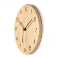 thumbnail image 3 of Reloj de pared de madera redondo vintage Silencioso y sin tictac, fácil de leer, para el hogar/la oficina - Números simples de color Aguja de secuoya de sauce Kuyhfg Bienvenido a Kuyhfg, 3 of 4