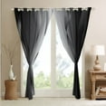 thumbnail image 4 of Gradient Black and White 30%-50% Blackout Curtains Ombre 2 Panels 42"Wx90"L Curtains & Drapes,Trippy Spiral Silver Wave Line Curtains,Abstract Art Room Decor Aesthetic, 4 of 6