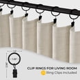 thumbnail image 5 of 100% Blackout Faux Linen Curtains for Livingroom Bedroom,2 Panels Set,Thermal Insulated,With Free 20 Ring Clips - Beige, W50 X L63, 5 of 9