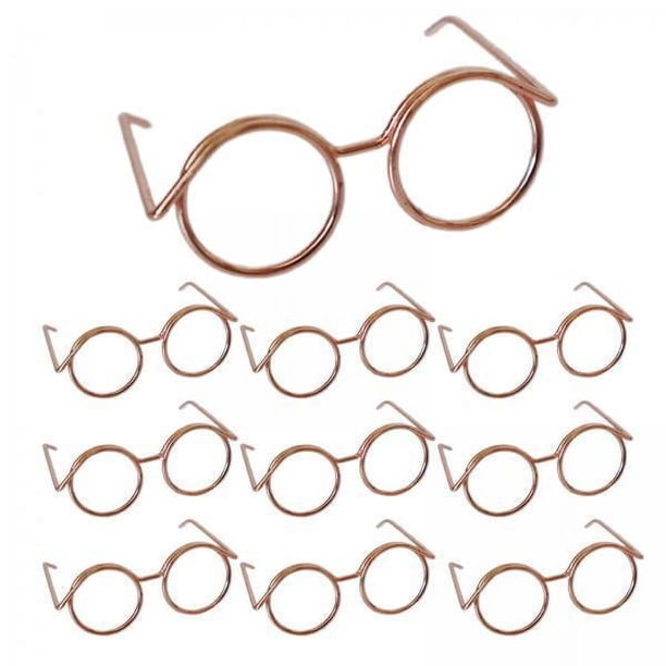Gafas de sol artesanales,Gafas para muñecas hechas a mano: accesorio para hacer muñecas,Gafas con montura de alambre de metal para decoración de muñecas y mascotas,Muñeca Vestir Gafas