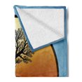 thumbnail image 2 of Yin Yang Soft Flannel Fleece Throw Blanket, Contrast Tree of Life with Abstract Roots in Harmony with Yin Yang Print, Cozy Plush for Indoor and Outdoor Use, 50" x 60", Multicolor, by Ambesonne, 2 of 5