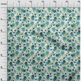 thumbnail image 2 of oneOone Cotton Poplin Twill Teal Blue Fabric Leaves & Floral Artistic Fabric For Sewing Printed Craft Fabric By The Yard 56 Inch Wide, 2 of 2