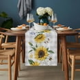 thumbnail image 2 of Sunflower Table Runner - 36 Inch Long, Kitchen Dining Table Runner Dresser Scarves, Botanical Floral Butterfly Bee Gray White Plaid Farmhouse Decor for Coffee Tables Wedding Party Banquet, 2 of 8