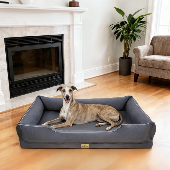 BingoPaw Orthopedic Dog Bed Waterproof Pet Sofa Couch with Bolster Sides and Removable Washable Cover