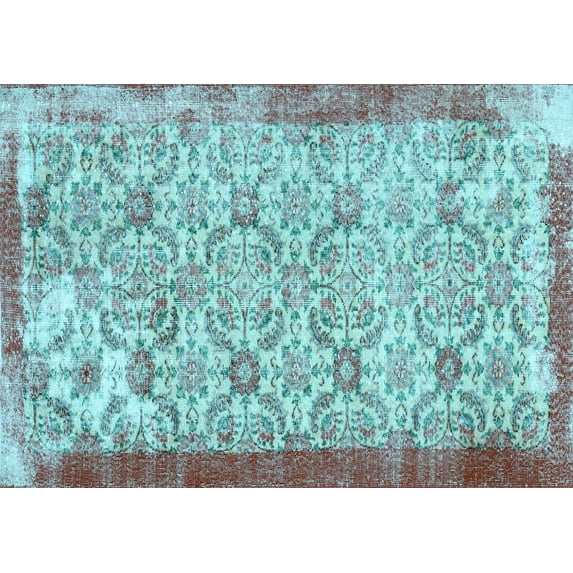Ahgly Company Indoor Rectangle Abstract Light Blue Contemporary Area Rugs, 8' x 12'