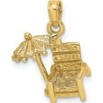 thumbnail image 5 of 14K Yellow Gold 3-D Beach Chair With Umbrella Charm (13.35 X 13.3) Made In United States k7204, 5 of 5