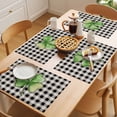 thumbnail image 5 of St. Patrick's Day Placemats Set&nbsp;of&nbsp;2 Watercolor Green Lucky Shamrock Black Buffalo Plaid Heat Insulation Washable Place Mats, Non-Slip Table Mats for Dining Table Party Kitchen,13x19 Inch, 5 of 9