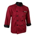 thumbnail image 1 of TISHITA Men Women Long Sleeve Chef Apparel Chef Jacket Coat Cook Uniform Red XL, 1 of 8