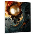 thumbnail image 2 of Designart "Liquid Ink Abstraction in Red and Black II" Abstract Liquid ink Metal Wall Art, Yellow Metal Wall Decor, Modern Metal Art Decor For Living Room - 16x32 Inch, 2 of 6
