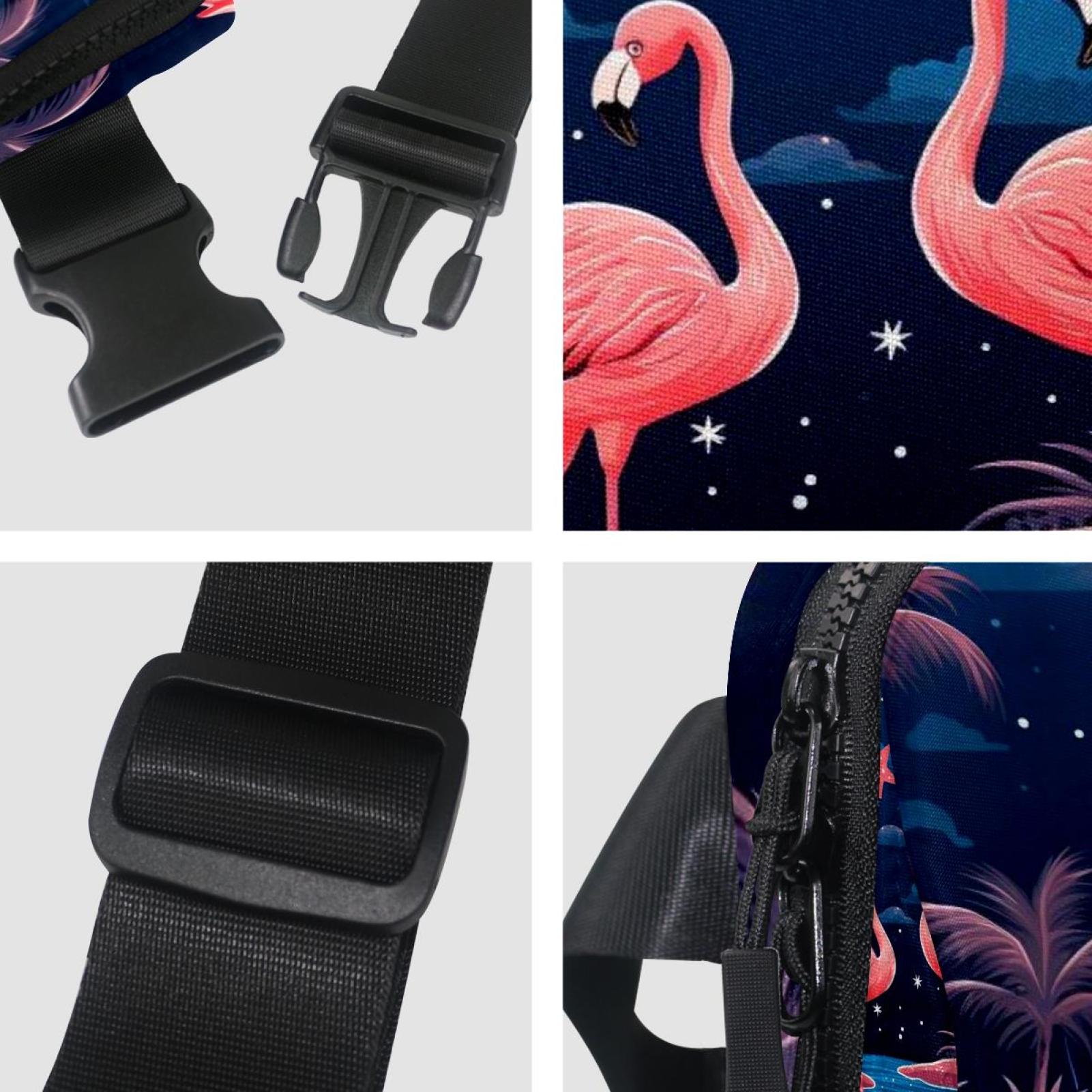 Starry Flamingos Sling Bag with Extension Strap - Lightweight Adjustable Unisex Fanny Pack for Waist Packs
