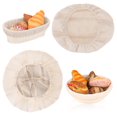 thumbnail image 1 of piezas de cestas de fermentación de pan con forro de tela, cubierta de cesta de masa para hornear, tela de ratán natural para panadería y repostería casera, aproximadamente 10 pulgadas, redondas y, 1 of 1