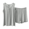 thumbnail image 2 of Karight Cotton Pajama Set for Women Plus Size Soft Lounge Shorts & Tank Top Sleeveless Sleepwear for Home/Travel, 2 of 7