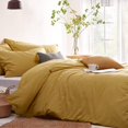 thumbnail image 1 of Full Size Super Soft Microfiber Mustard Yellow Duvet Cover 3 Pieces Solid, 1 of 7