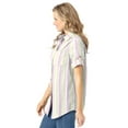 thumbnail image 3 of Woman Within Plus Size Petite Short-Sleeve Button Down Seersucker Shirt, 3 of 6