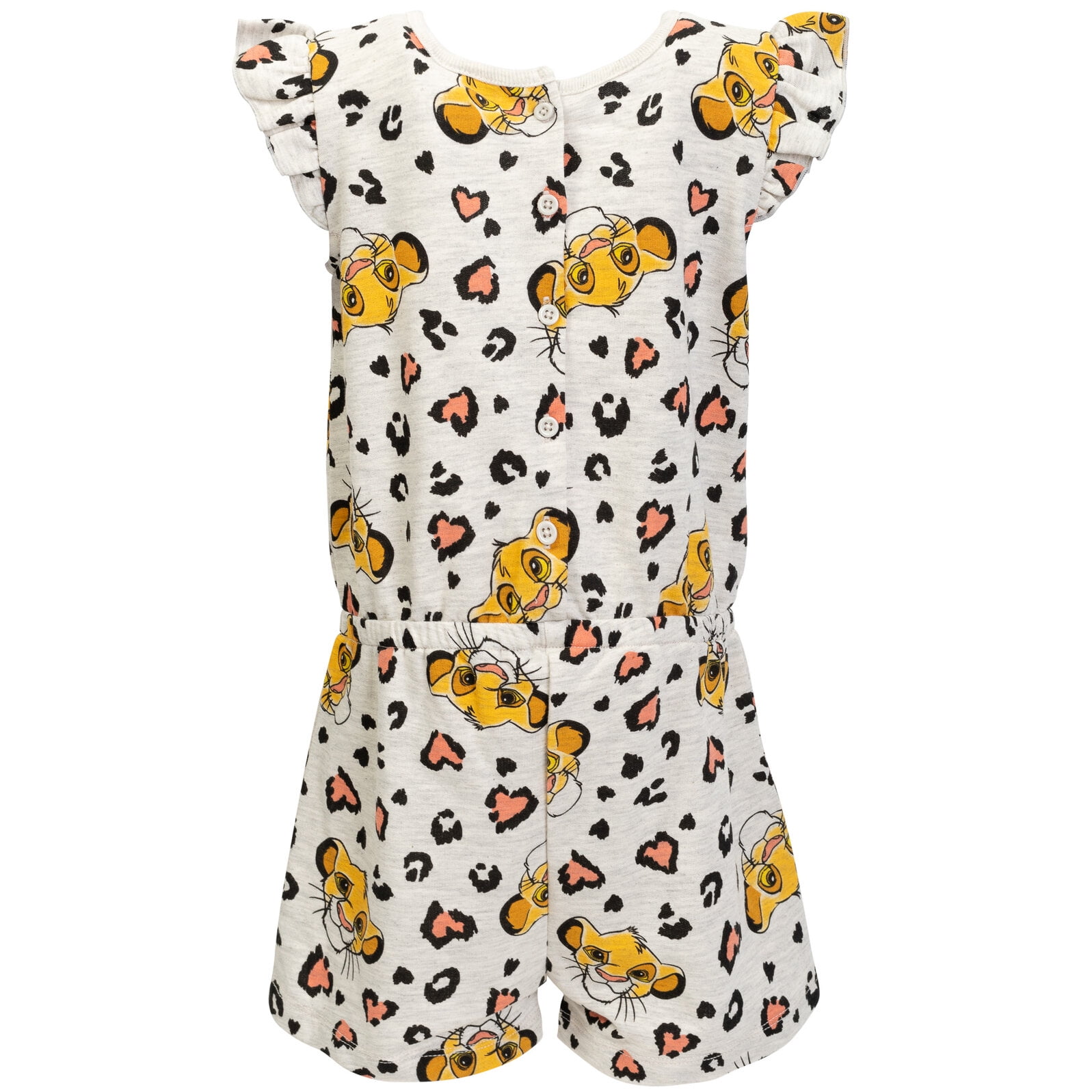 Disney Lion King Simba Toddler Girls French Terry Sleeveless Romper Toddler to Big Kid