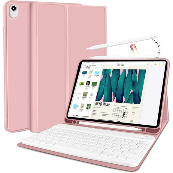 Timoom Keyboard Case for iPad Air 5th Generation 2022 / iPad Air 4th Generation 2020 with Pencil Holder, Magnetically Detachable Wireless Keyboard Stand Cover for ipad Air 4/5 10.9 Inch