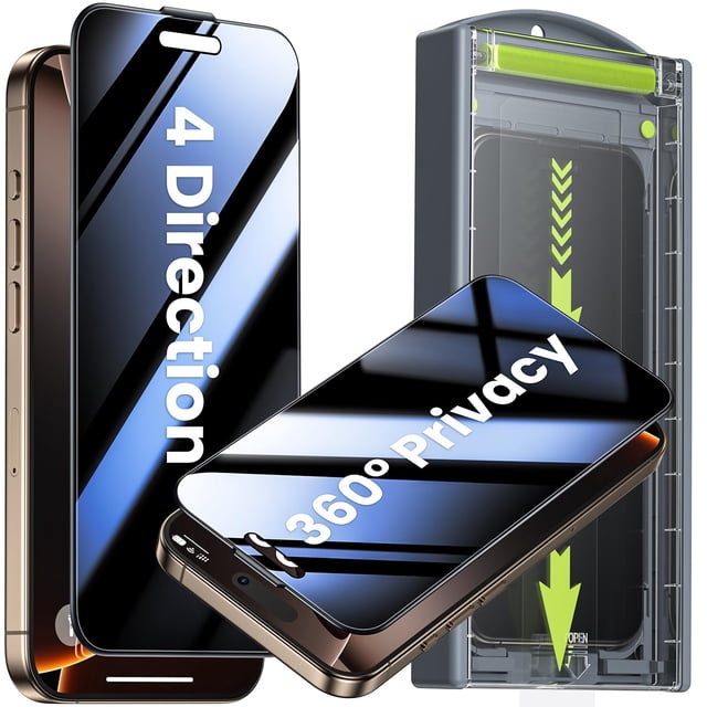 Protector de pantalla de privacidad WSKEN para iPhone 16 Pro de 6.3 pulgadas, paquete de 2