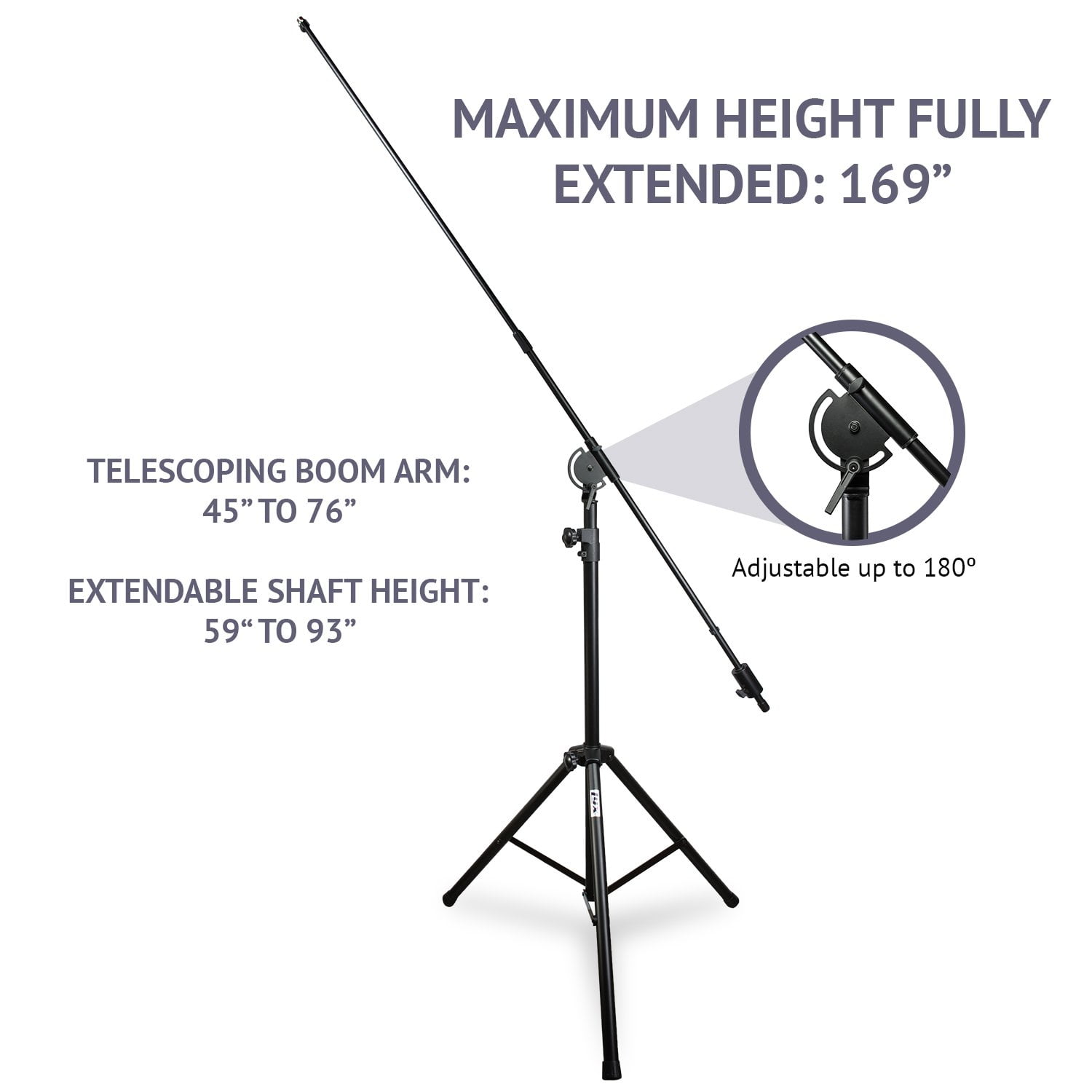 LyxPro SMT-1 Professional Heavy Duty Microphone Stand 93" Include Extra Long Telescoping