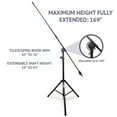 thumbnail image 3 of LyxPro SMT-1 Professional Heavy Duty Microphone Stand 93" Include Extra Long Telescoping, 3 of 7