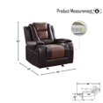 thumbnail image 5 of OakvillePark Springer Faux Leather Upholstered Glider Reclining Chair, Light Brown/Dark Brown, 5 of 6