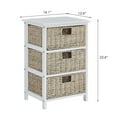 thumbnail image 7 of End Tables with 3 Drawers, Sesslife Tall Nightstand for Bedroom Hallway, Bedside Table with Wood Frame/Wood Top/Easy Pull Basket Bins, Accent Side Table 16.1(L)x 12.6(W)x 23.6(H)inches, Brown, X3124, 7 of 7